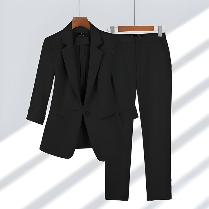 Women's Elegant Blazer and Trouser Set – Tailored Outfit for All Occasions-Metro Lane Plaza