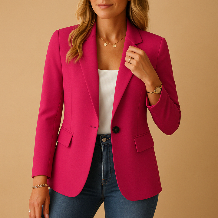 Blazer ajusté pour femme à boutonnage simple