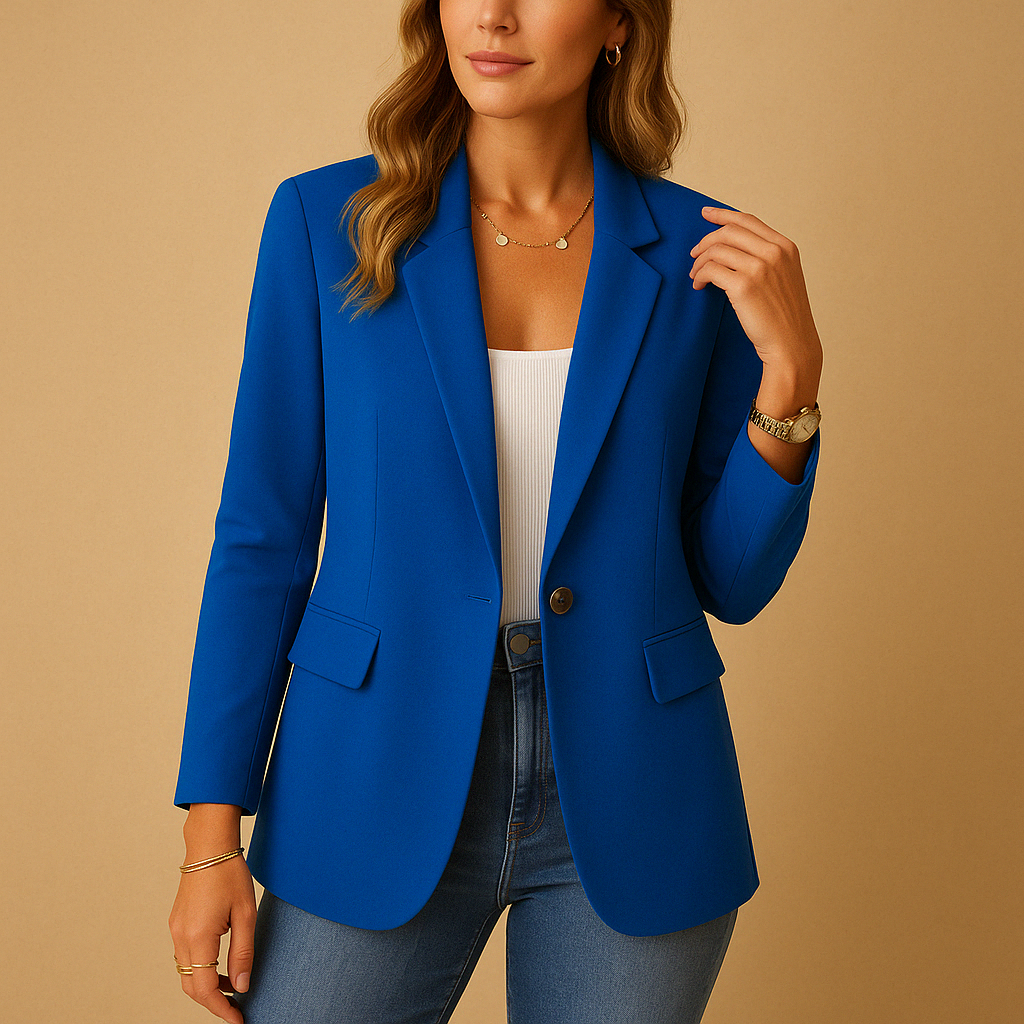 Blazer ajusté pour femme à boutonnage simple