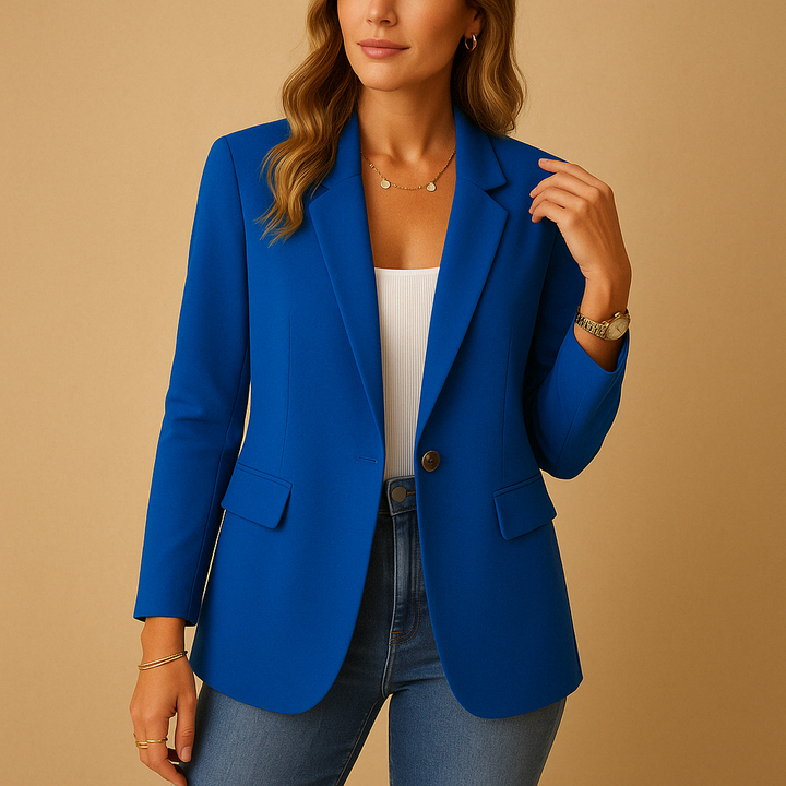 Blazer ajusté pour femme à boutonnage simple