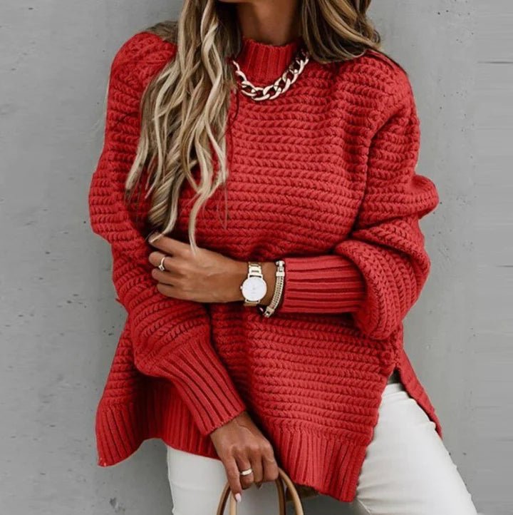 suéter extragrande de punto grueso para mujer