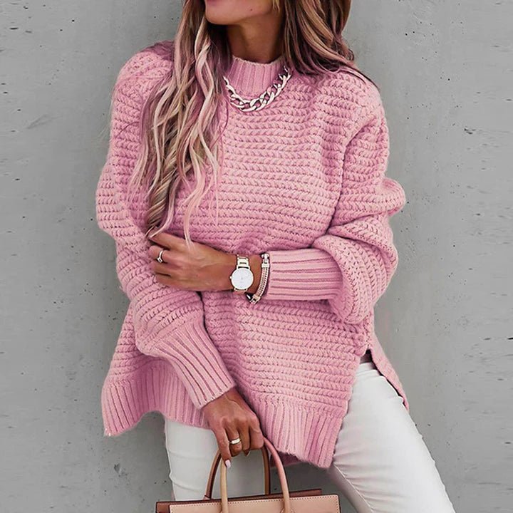 suéter extragrande de punto grueso para mujer
