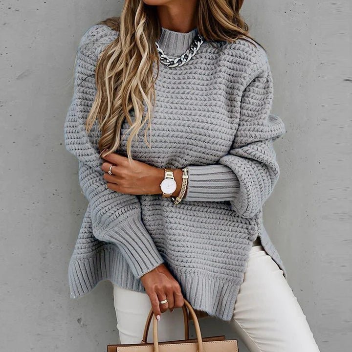 suéter extragrande de punto grueso para mujer