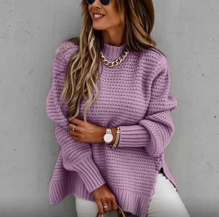suéter extragrande de punto grueso para mujer