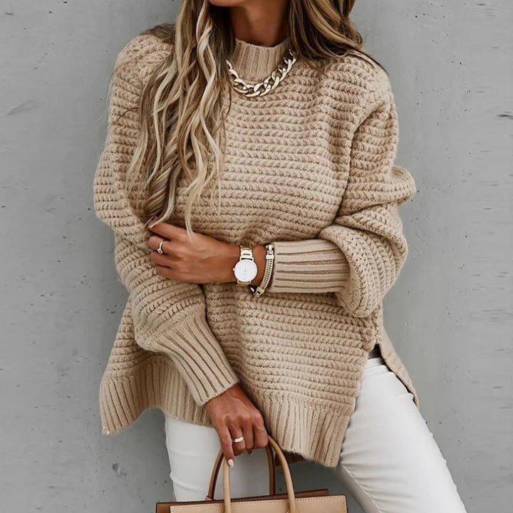 suéter extragrande de punto grueso para mujer
