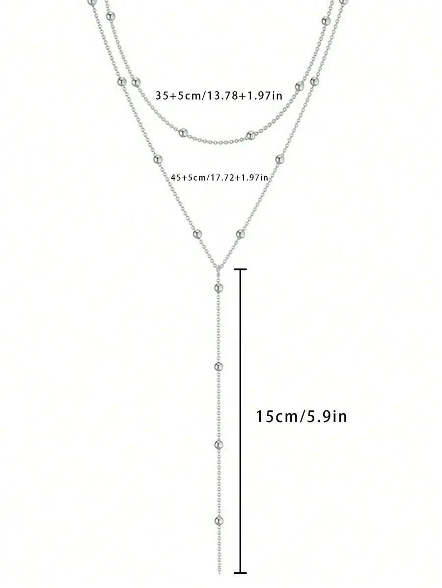 Y-necklace | Layered women's necklace with 3 tiers and classic style-Metro Lane Plaza