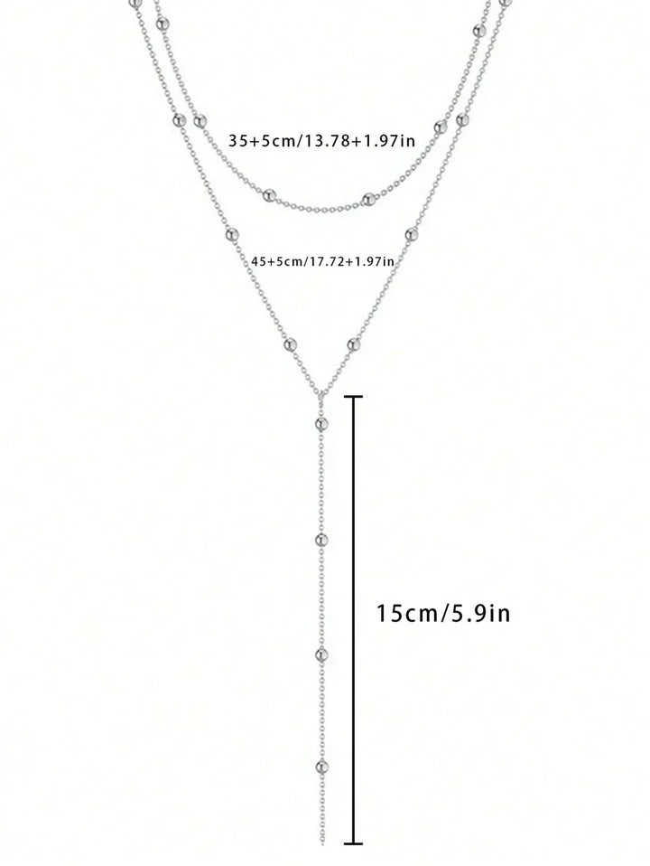 Y-necklace | Layered women's necklace with 3 tiers and classic style-Metro Lane Plaza