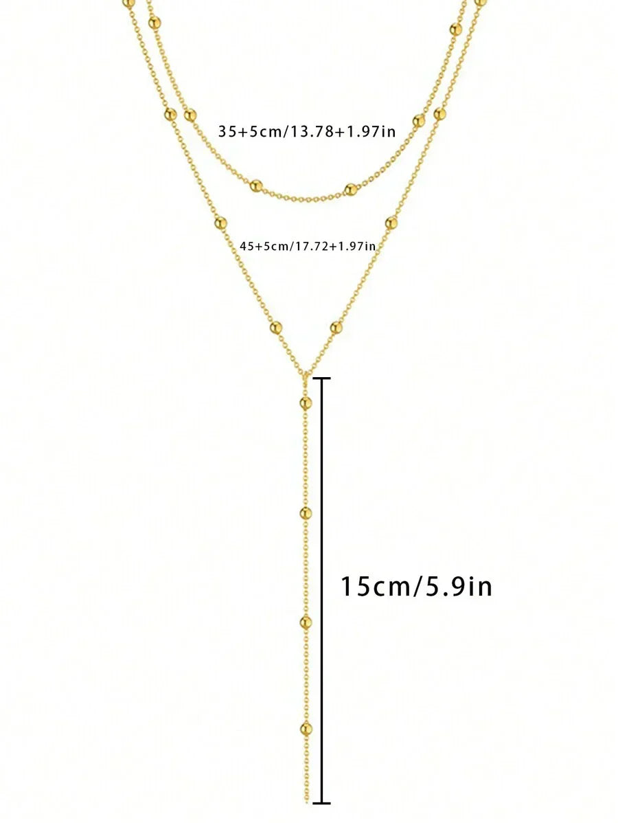Y-necklace | Layered women's necklace with 3 tiers and classic style-Metro Lane Plaza