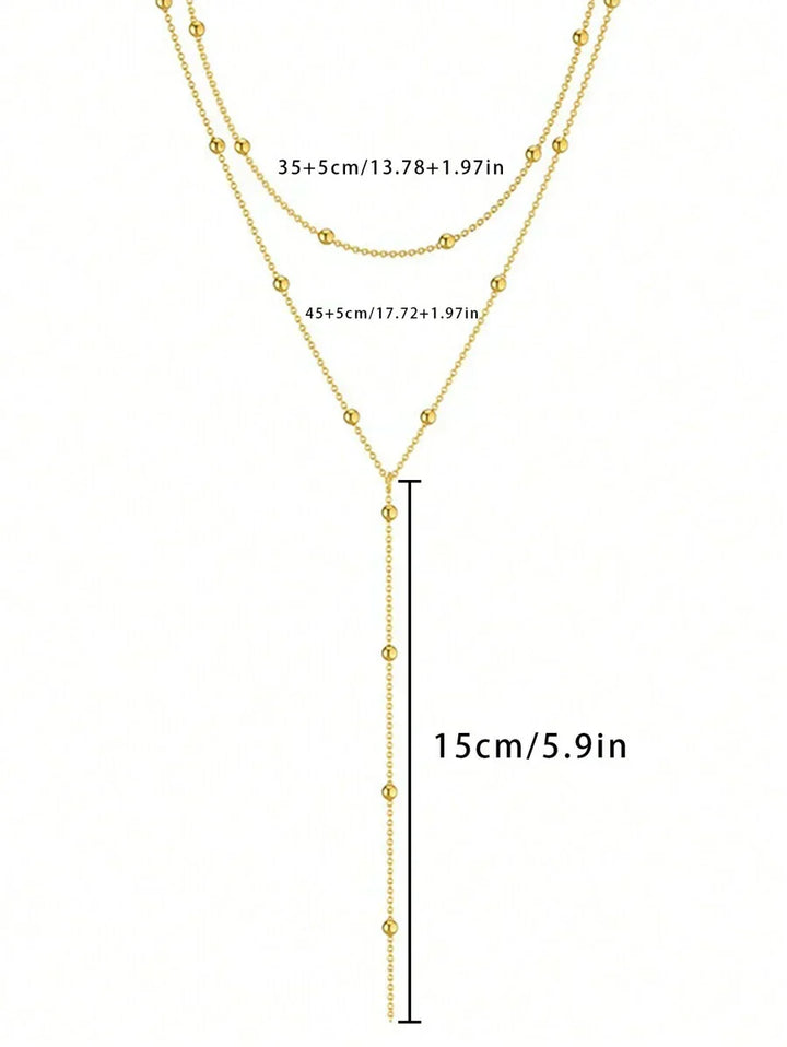 Y-necklace | Layered women's necklace with 3 tiers and classic style-Metro Lane Plaza