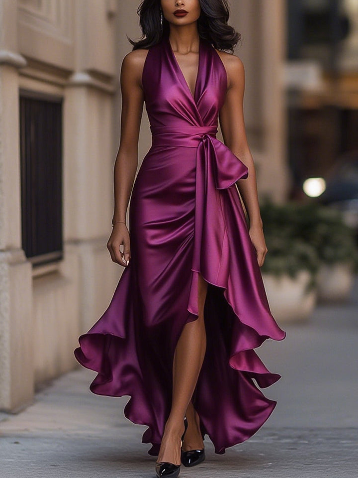 Madison | Women's Trendy Wrap Evening Maxi Dress-Metro Lane Plaza