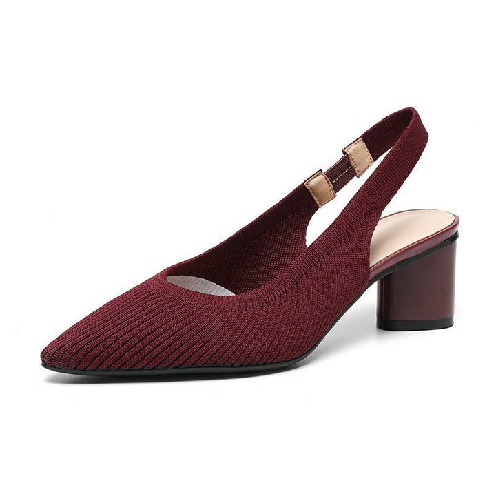 Slingback Heels | Women's Elegant Pumps with Pointed Toe & Low Heel-Metro Lane Plaza