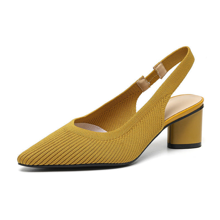 Slingback Heels | Women's Elegant Pumps with Pointed Toe & Low Heel-Metro Lane Plaza