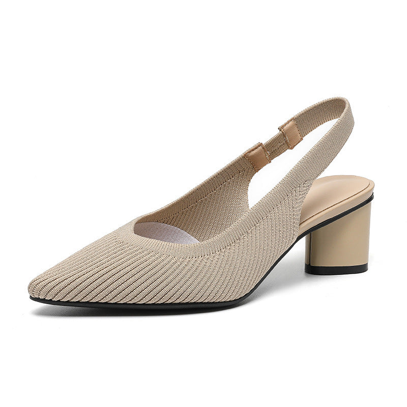 Slingback Heels | Women's Elegant Pumps with Pointed Toe & Low Heel-Metro Lane Plaza