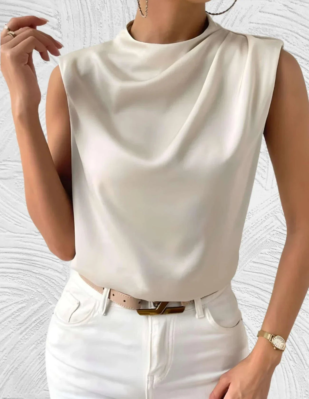 Abigail | Women's Elegant Sleeveless Blouse-Metro Lane Plaza