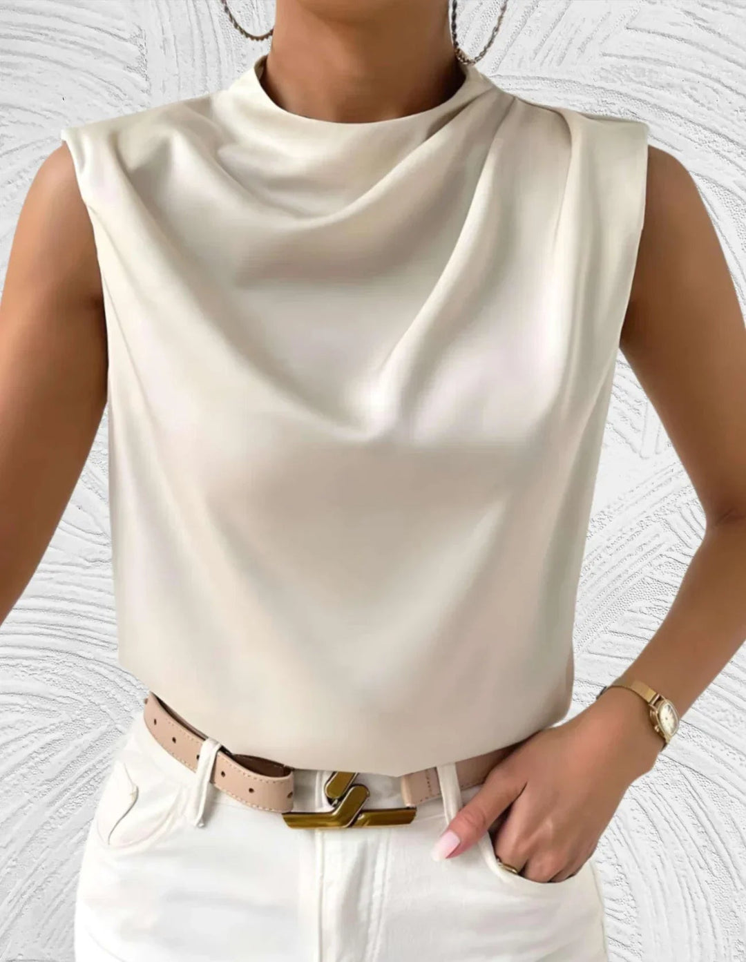 Abigail | Women's Elegant Sleeveless Blouse-Metro Lane Plaza