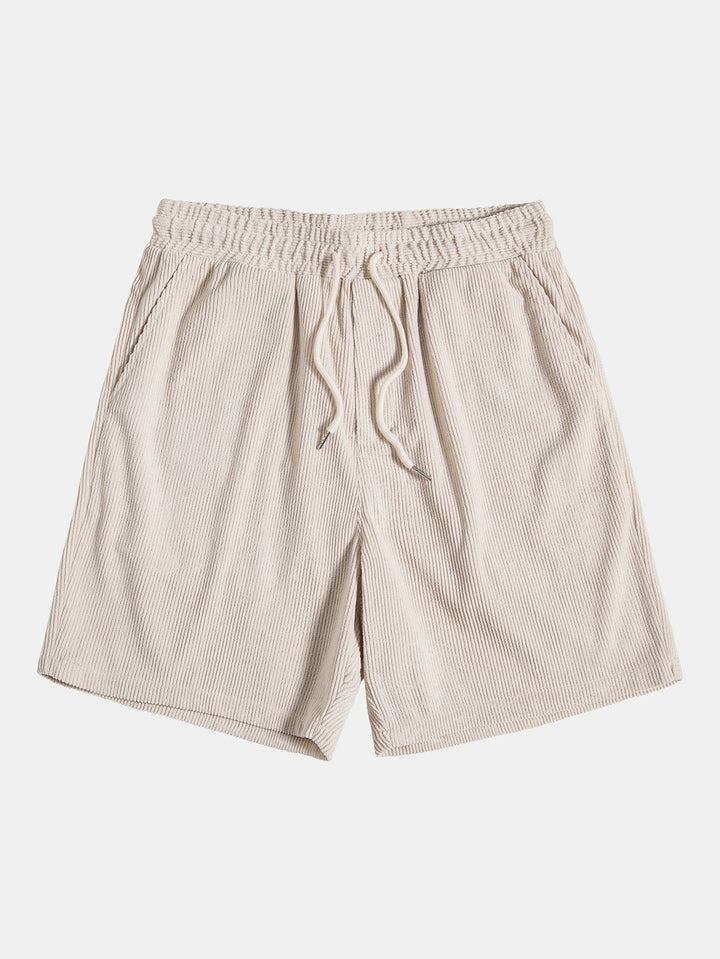 Kortärmad skjorta med knappar och shorts med dragsko för män
