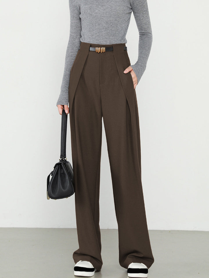 Alex | Women's Straight Pants with Solid Design and Functional Pockets-Metro Lane Plaza