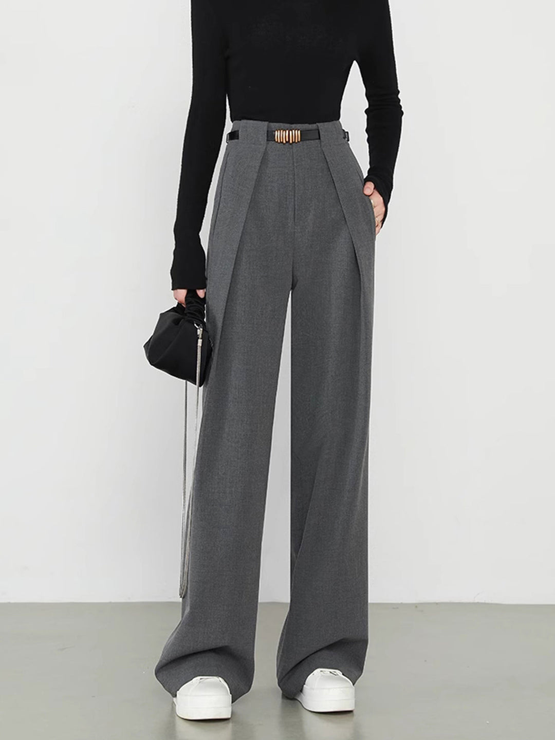 Alex | Women's Straight Pants with Solid Design and Functional Pockets-Metro Lane Plaza
