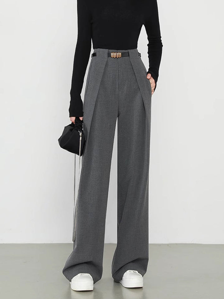 Alex | Women's Straight Pants with Solid Design and Functional Pockets-Metro Lane Plaza