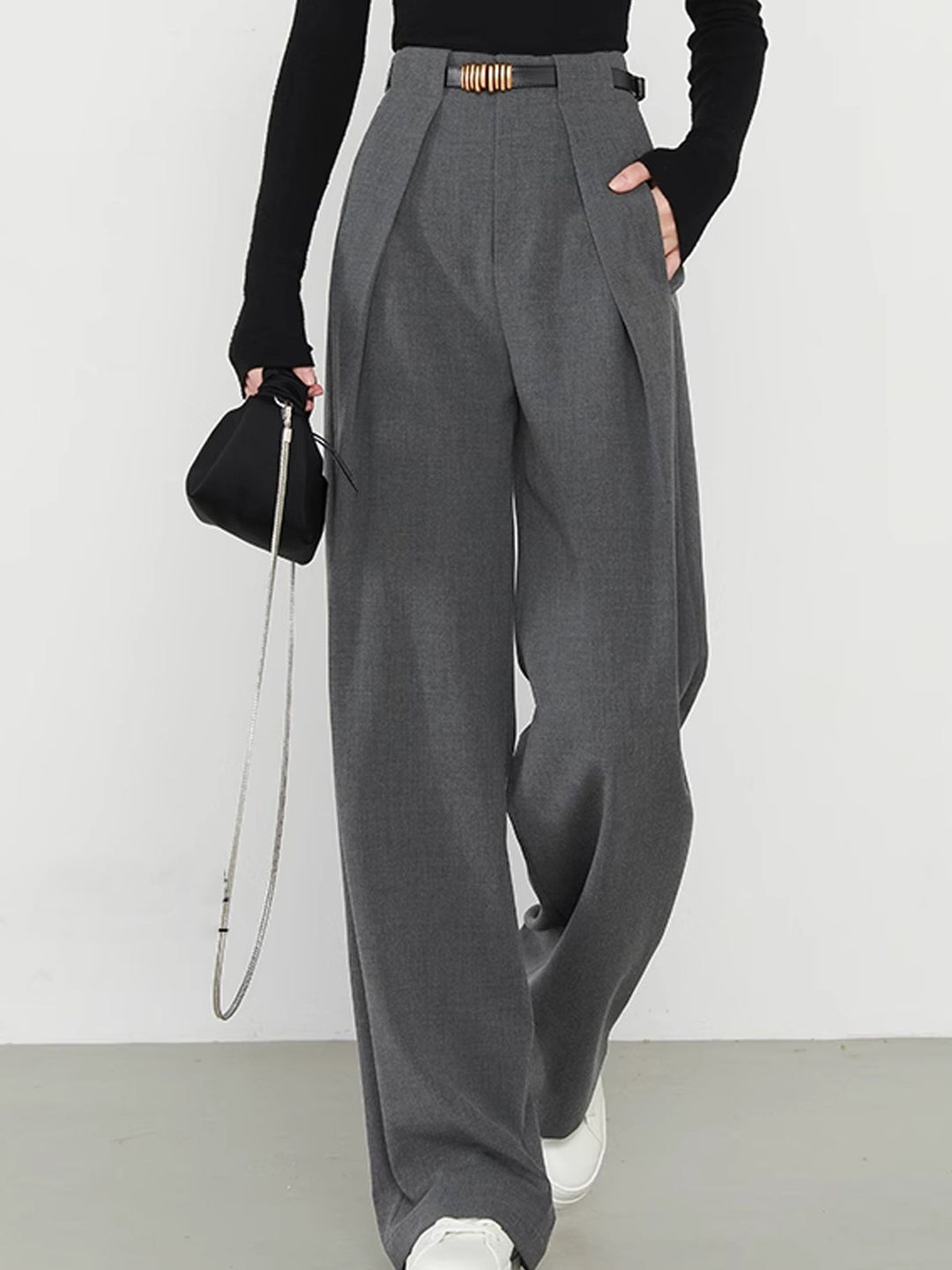 Alex | Women's Straight Pants with Solid Design and Functional Pockets-Metro Lane Plaza