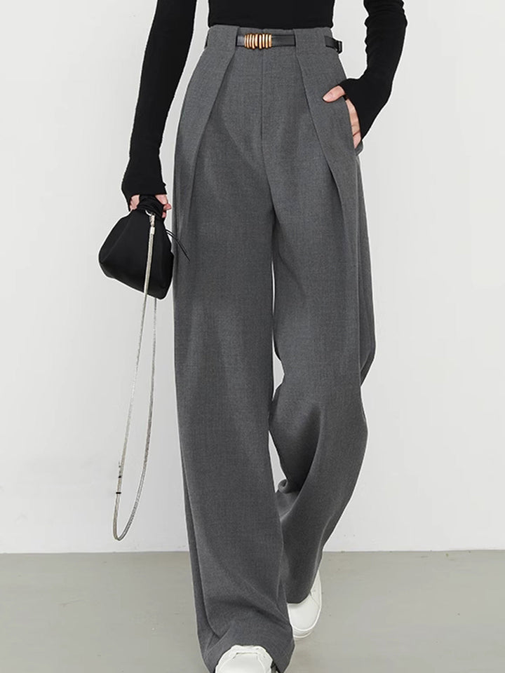 Alex | Women's Straight Pants with Solid Design and Functional Pockets-Metro Lane Plaza