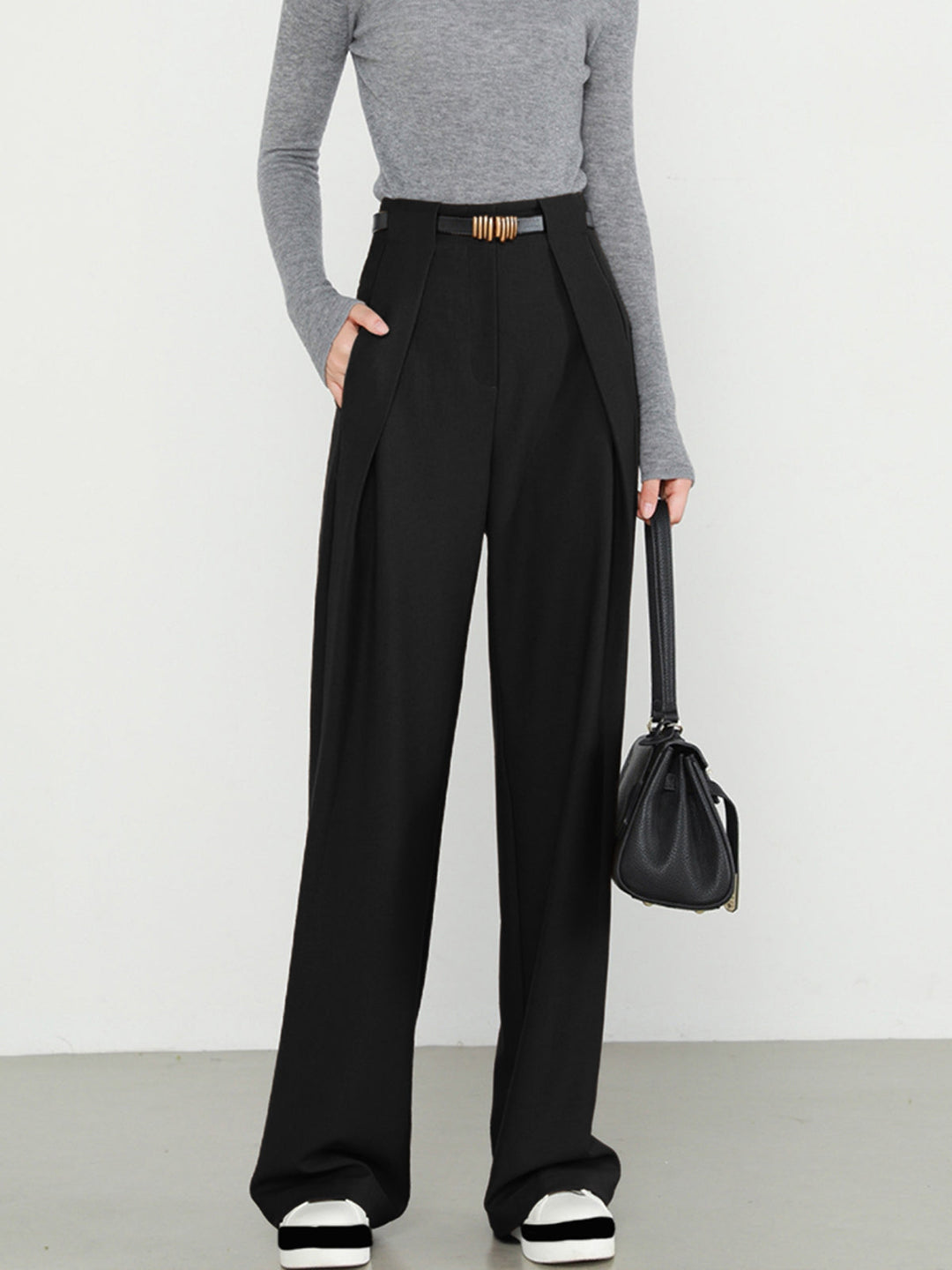 Alex | Women's Straight Pants with Solid Design and Functional Pockets-Metro Lane Plaza