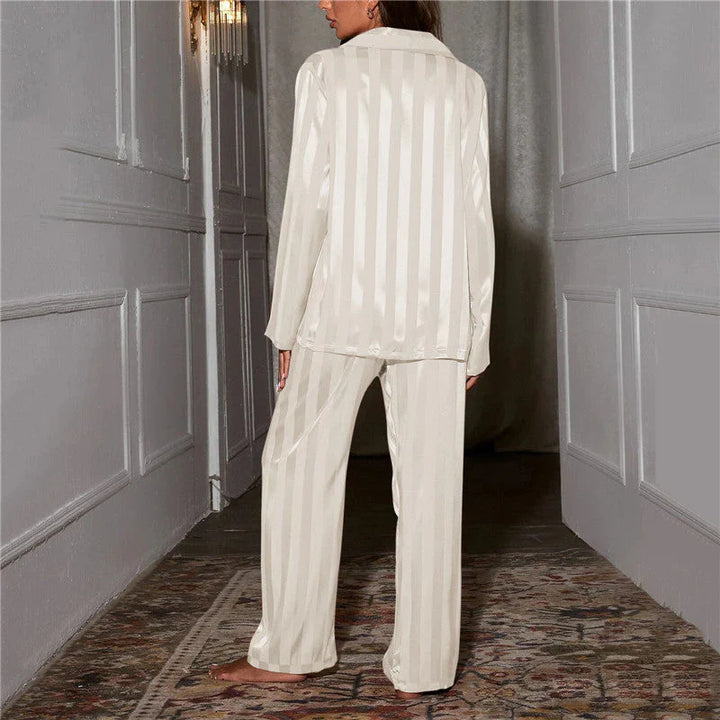 Ally | Women's Stylish Silk Pajama Set-Metro Lane Plaza