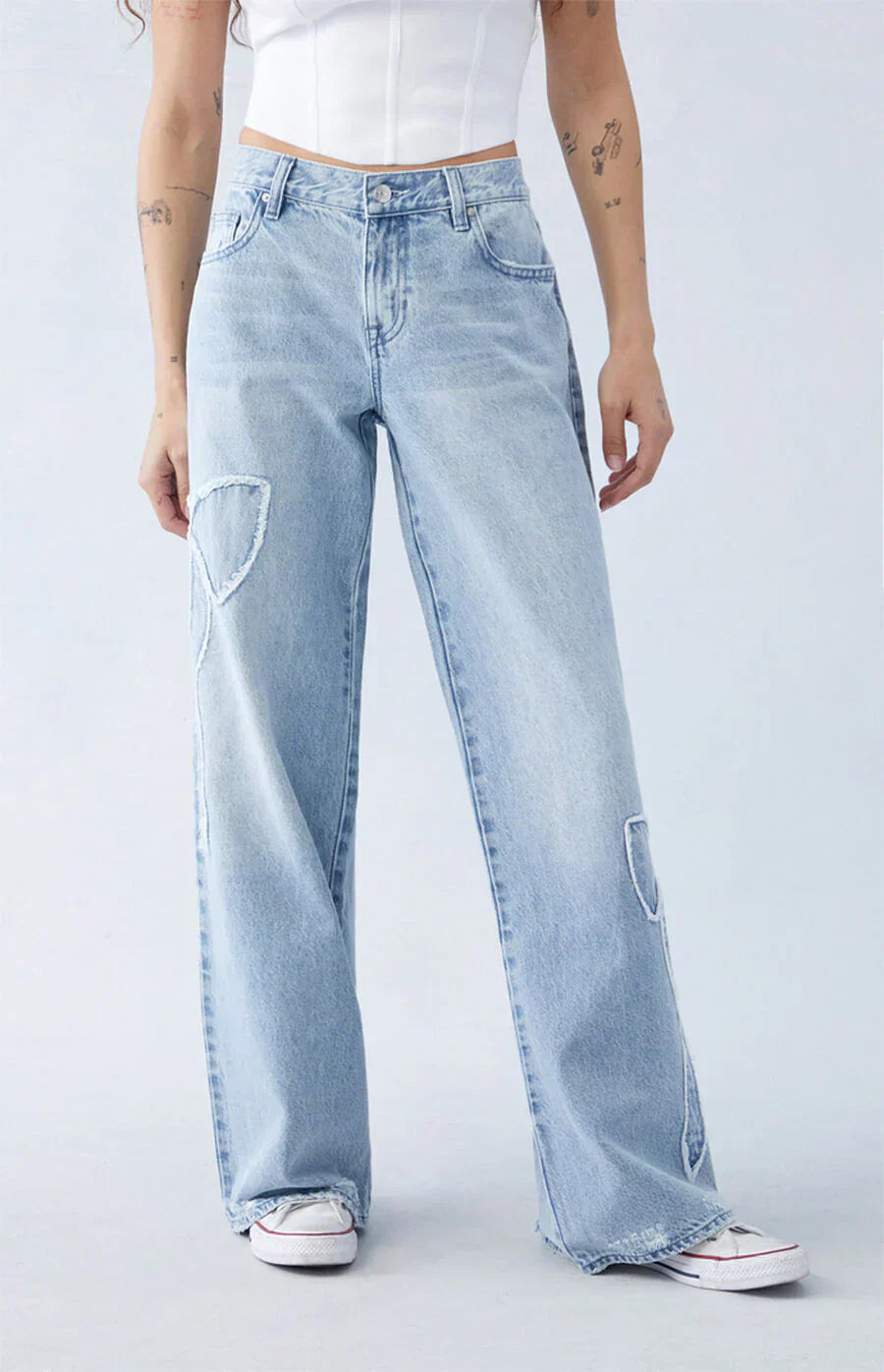 Althea | Women's Baggy Jeans with Bow Detail-Metro Lane Plaza