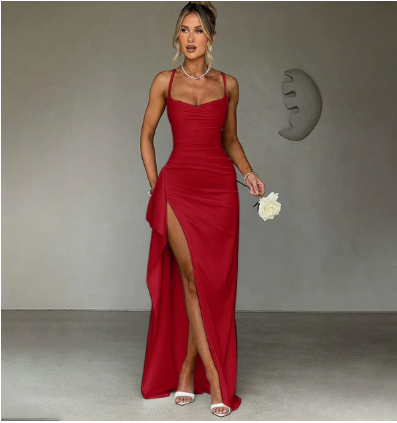 Amanda | Women's Spaghetti Strap Maxi Dress-Metro Lane Plaza