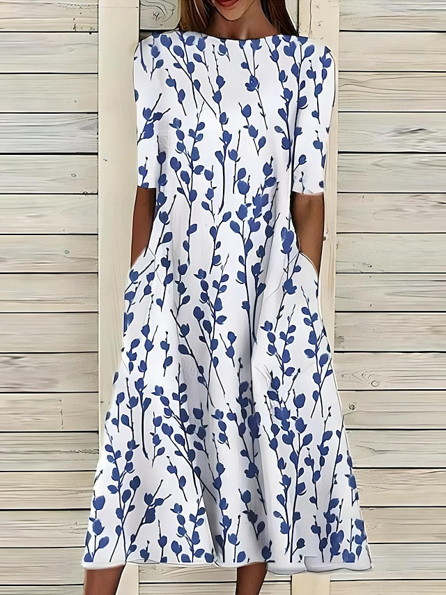 Luna | A-Line Midi Dress for Women - Stylish and Versatile Fashion-Metro Lane Plaza