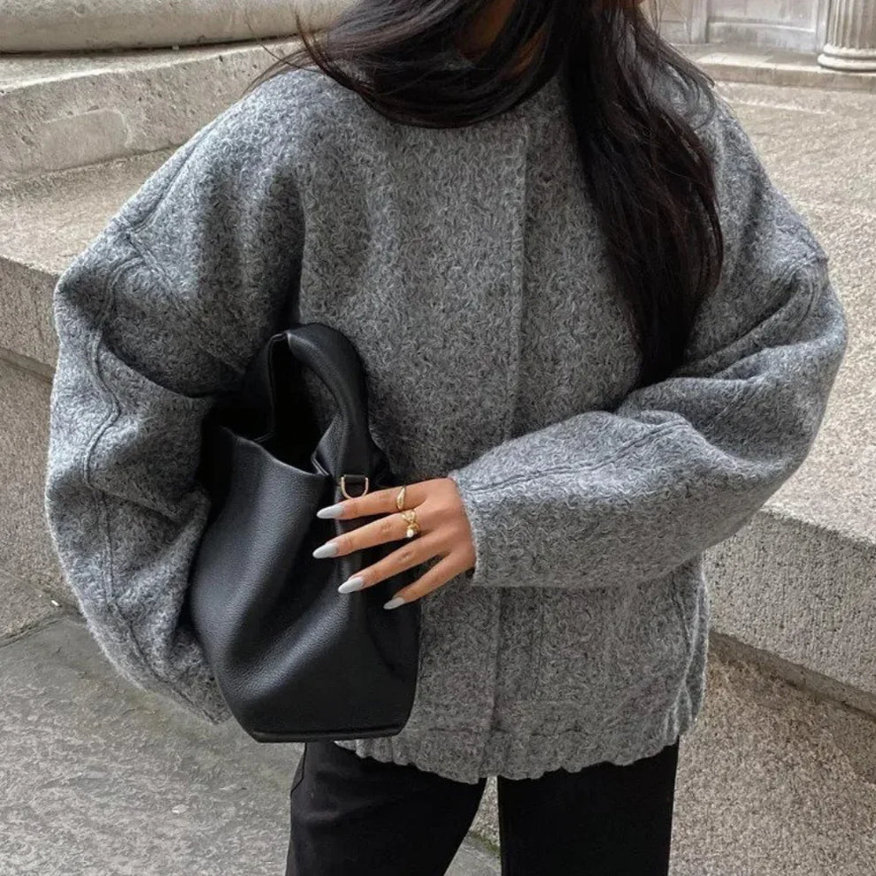 Autumn Oversized Bomber | Women's Relaxed Fit Bomber Jacket-Metro Lane Plaza