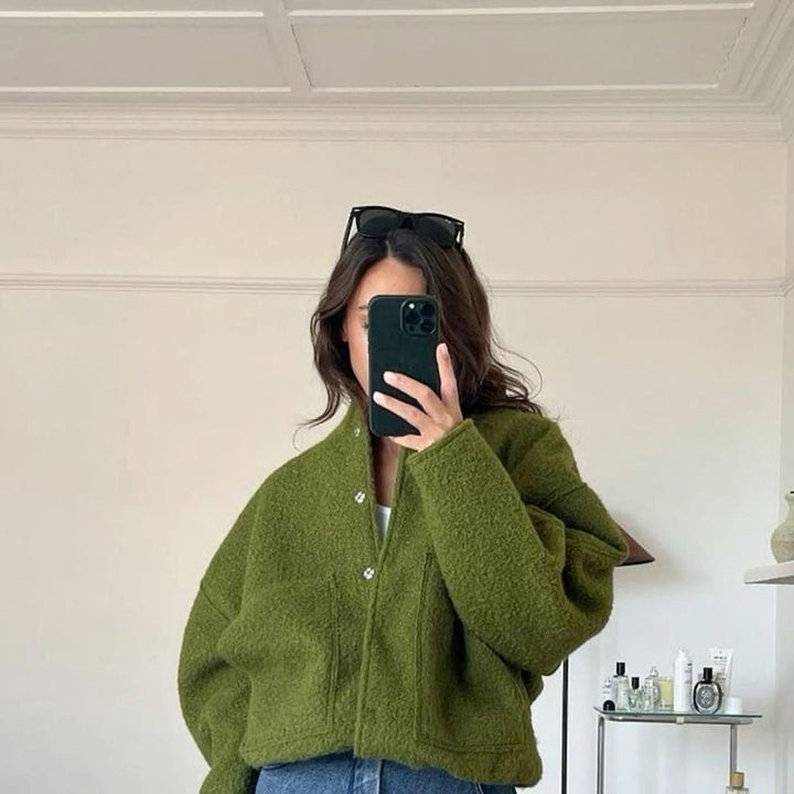 Autumn Oversized Bomber | Women's Relaxed Fit Bomber Jacket-Metro Lane Plaza
