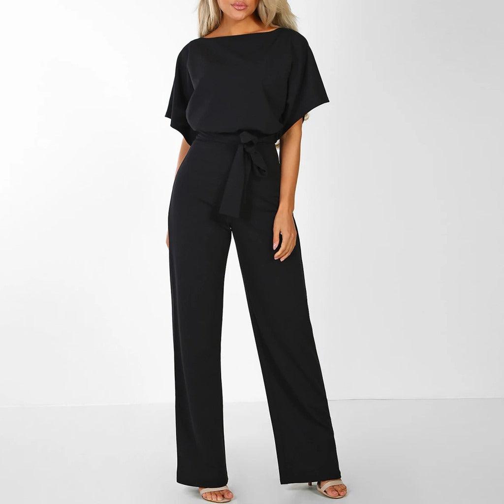 Emma | Women's Short Sleeve Jumpsuit | Ideal for Spring Wear-Metro Lane Plaza