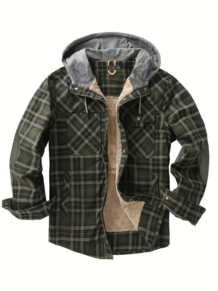 Karierte Jacke mit Kapuze für Herren