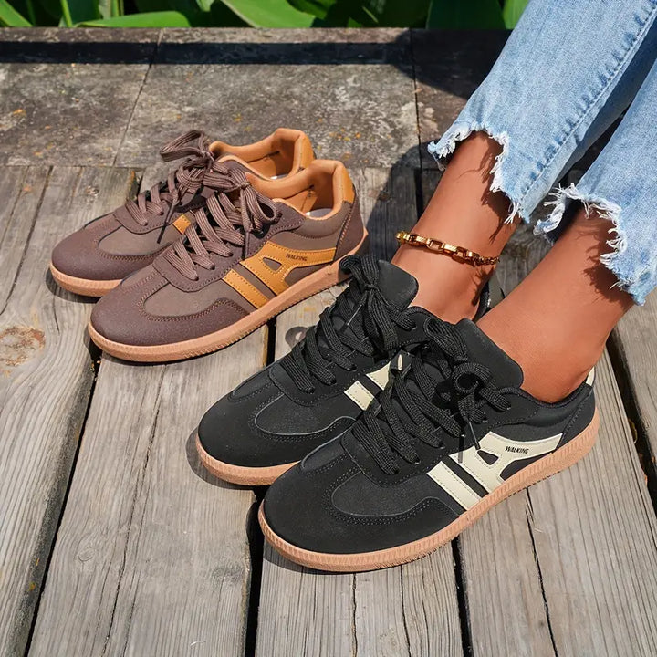 Casual Sneakers | Women's Comfortable Lace-Up Shoes with Flexible Sole-Metro Lane Plaza