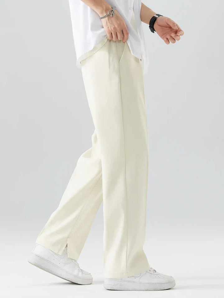 Barry | Men's High-Waisted Pleated Wide-Leg Trousers-Metro Lane Plaza