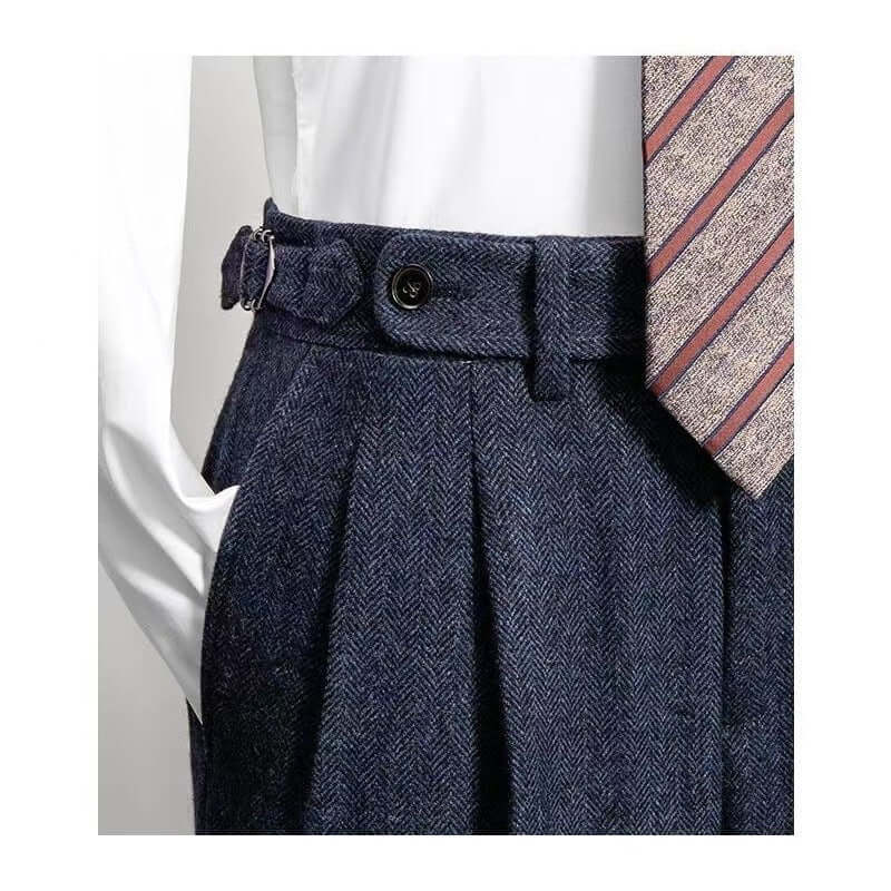 Men's Vintage Look Tweed Pants for Comfortable Style-Metro Lane Plaza