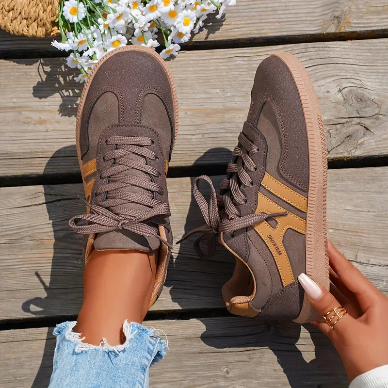 Casual Sneakers | Women's Comfortable Lace-Up Shoes with Flexible Sole-Metro Lane Plaza