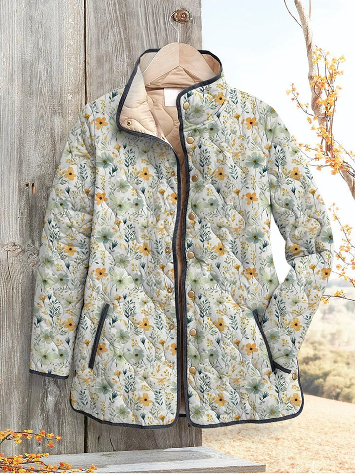 Geblümte Steppjacke für Damen