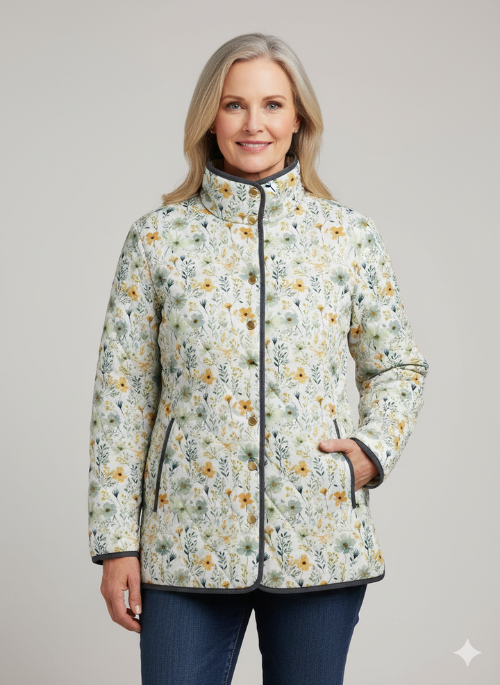 Geblümte Steppjacke für Damen