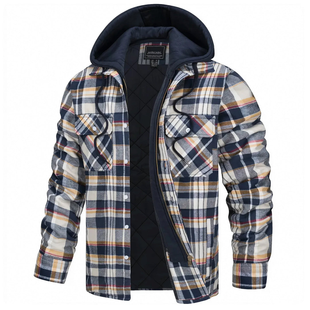 Herren-Kapuzenjacke mit Karomuster