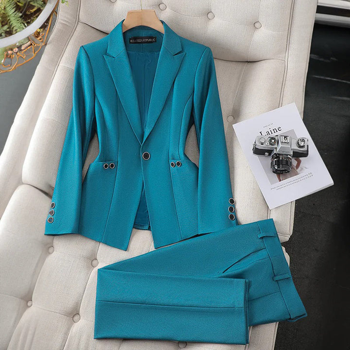 Bella | Women's Elegant Blazer and Trouser Set-Metro Lane Plaza