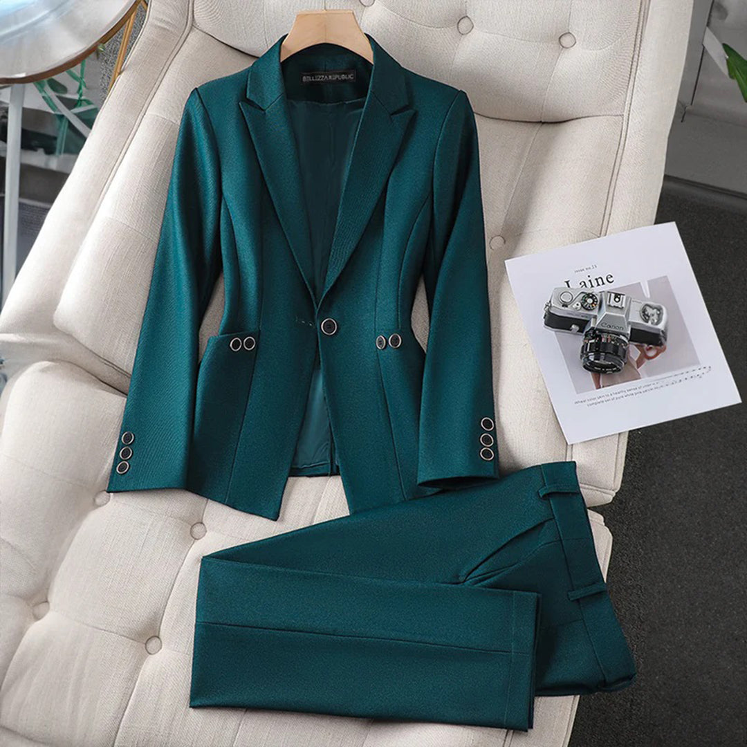 Bella | Women's Elegant Blazer and Trouser Set-Metro Lane Plaza