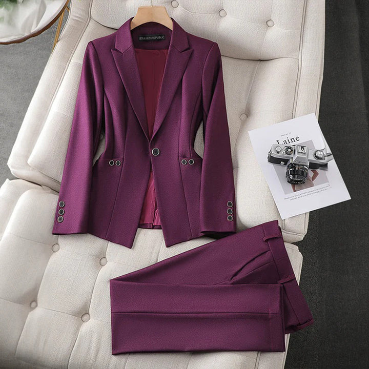 Bella | Women's Elegant Blazer and Trouser Set-Metro Lane Plaza