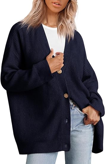 Gestrickte Strickjacke mit Knöpfen für Damen