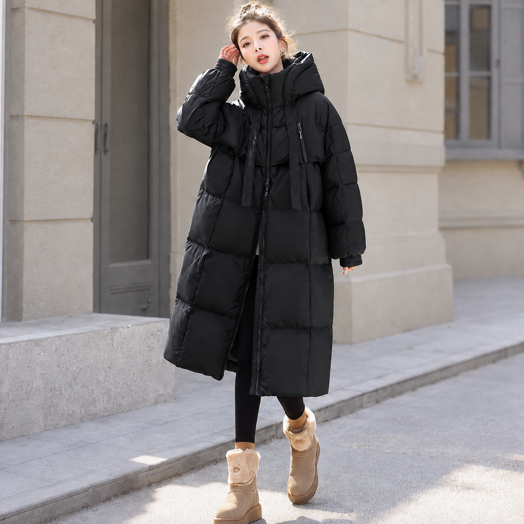 Giacca parka con cappuccio da donna | Cappotto lungo invernale per stile e calore