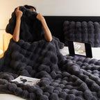 Ultra Soft Faux Rabbit Fur Throw Blanket – Cozy Plush Cover for Bed & Sofa-Metro Lane Plaza