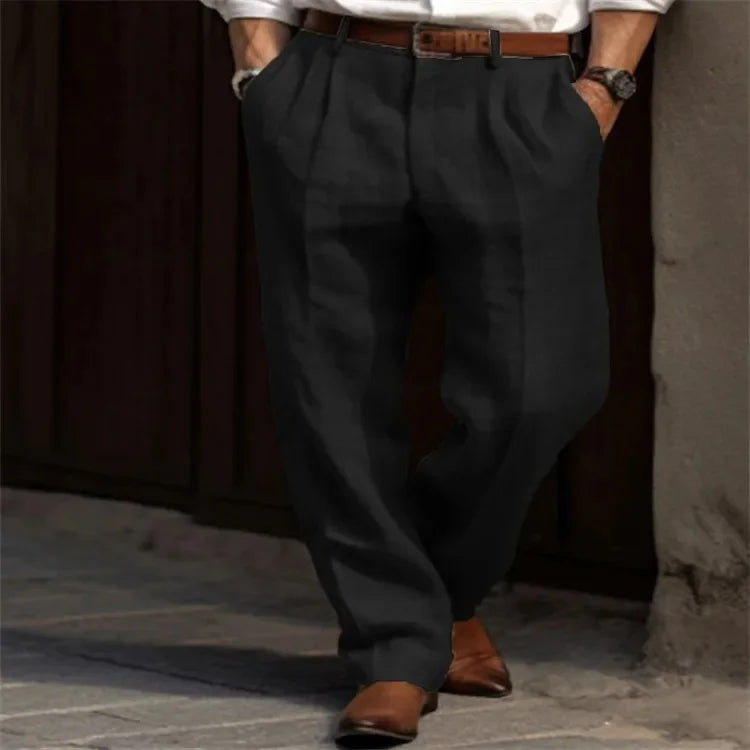 Men's Stylish Linen Trousers-Metro Lane Plaza