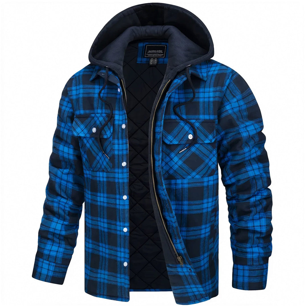 Herren-Kapuzenjacke mit Karomuster