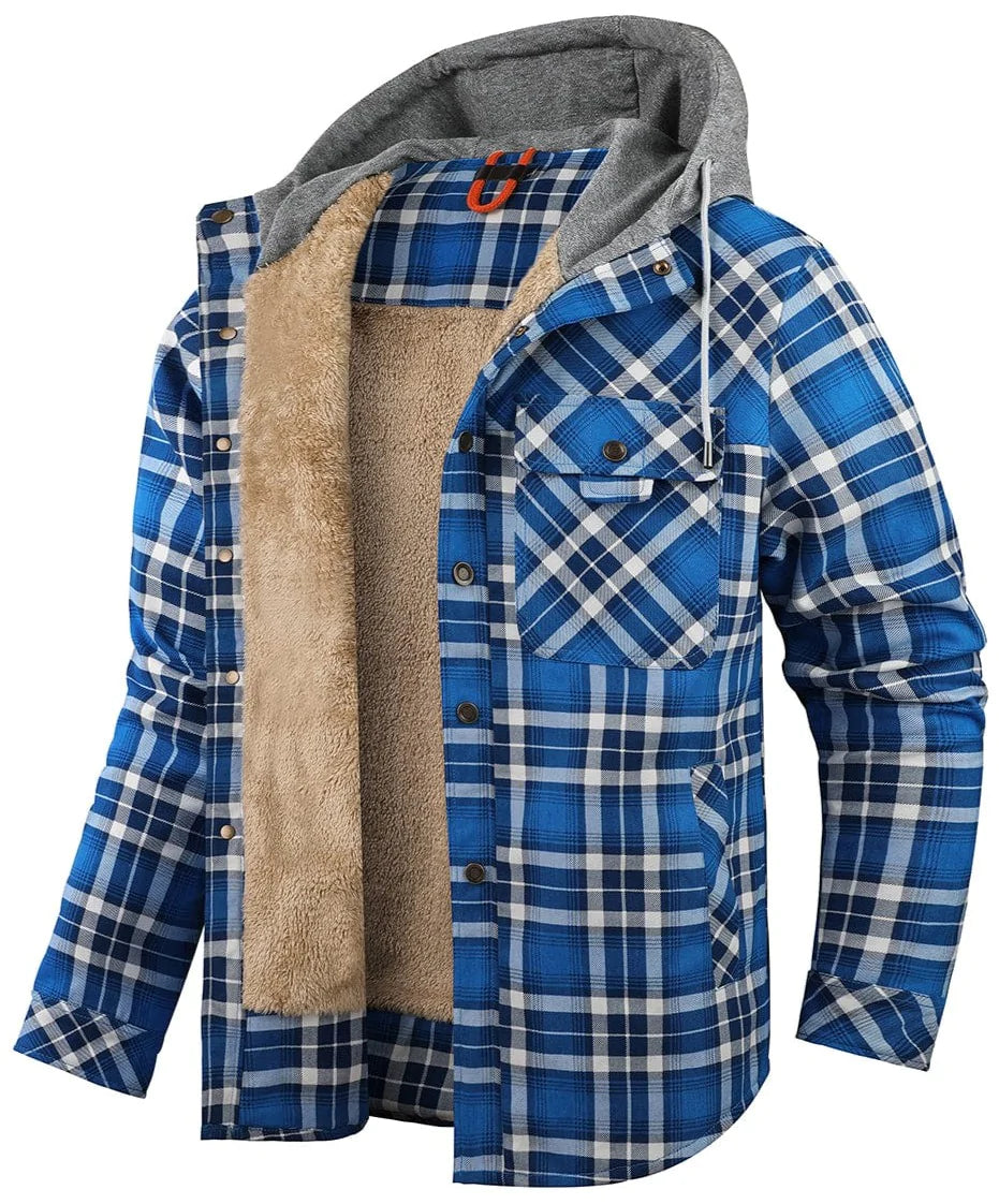 Veste à capuche à carreaux pour homme